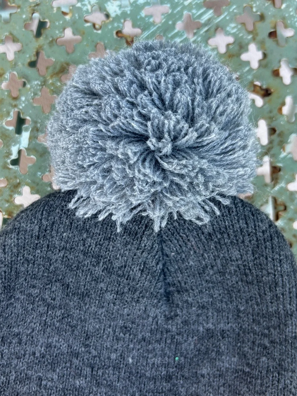 Carhartt Pom Pom Beanie Gray Knit Hat Winter Cuffed Logo Cap Unisex